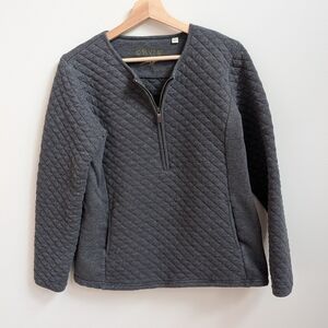 Orvis Gray Quilted Pullover